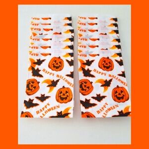 Vintage 90s Halloween Trick or Treat Paper Bags Lot of 12 pumpkins and bats NOS